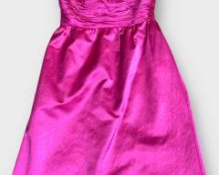 Vintage Lilly Pulitzer Silk Hot Pink Strapless Evening Dress Size 6
