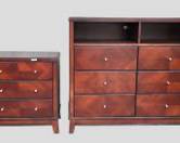 NAJARIAN Furniture Company 6 Drawer Chest Dresser and Three Drawer Side Table
