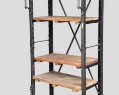 Restoration Hardware Fantastic Tall 79.5" High French Library Shelf Iron and Wood Industrial Meets Steam Punk
