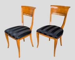 Pair Italian Biedermeier Carved Side Chairs seats need recover or cleaning
