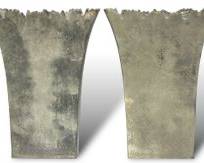 Pair Modern Brutalist Aluminum Vases
