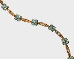 Gilt Sterling Silver Blue Gemstone Tennis Bracelet 7
