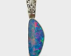 Fine Sterling Silver Opal Pendant
