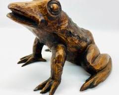 Vintage Fantastic Hand Carved Figural Frog

