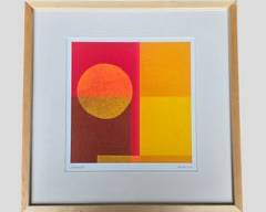 Amaina Signed Print Sunset Framed Mid Century Modern MCM

