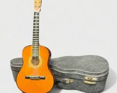 Vintage Miniature Salesmen Sample Wood Guitar no makers mark
