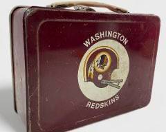 Vintage Washington Redskins Football Team Tin Lunch Box
