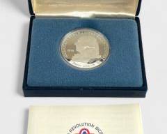 1974 Bicentennial Medal Sterling Silver John Adams 1 Troy Oz. Coin In Box
