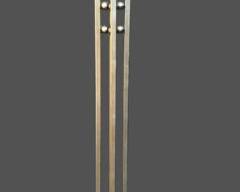 Gilt Silver Paint Iron Art Deco Style Torchiere Floor Lamp MCM Mid Century Modern Style
