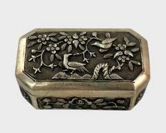 Antique Asian Trinket Box W/ Birds, Flowers & Branches for
