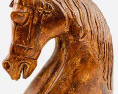 11.5" High Vintage Hand Carved Solid Wood Horse Head

