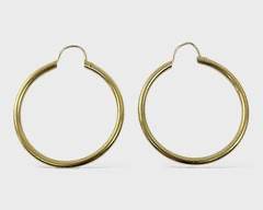 Fine 14K Yellow Gold Pierced Hoop Earrings
