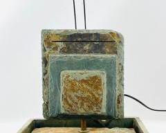 Vintage Slate Stone Tabletop Light Up Water Fountain
