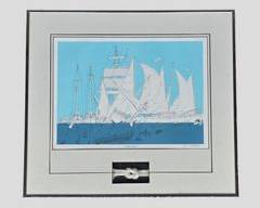 Bruce Johnson Pencil Signed Sunday Sailors Featuring Sailors Knot Framed
