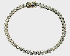Fine 14K Yellow Gold CZ Tennis Bracelet 7
