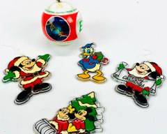 Walt Disney Productions Vintage Lucite Christmas Ornaments And Vintage The Extra-Terrestrial Christmas Ornament 1983 E.T. Satin Ball
