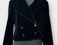WOLLIS EXCLUSIVE Sophisticated Black Double-Breasted Jacket. Size 12

