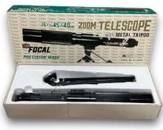 Vintage Focal 15x-45x 40mm Zoom Achromatic Coated Lens Telescope No. 20-20-64 w/ Original Box
