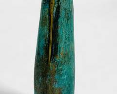 Vintage Brutalist Patinated Hand Formed Bronze Bud Vessel Vase Signed Francisco 92
