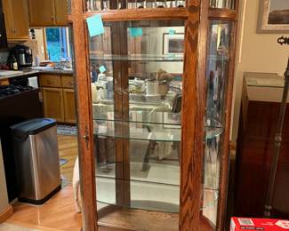 . . . antique-style lead-glass cabinet