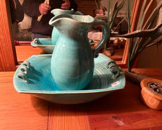 . . . love this turquoise pitcher and bowl