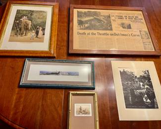 Lot 018-DR: Framed Vintage Art and an Unframed Jack Daniel’s Print