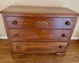 Lot 045-LR: Vintage Three-Drawer Dresser