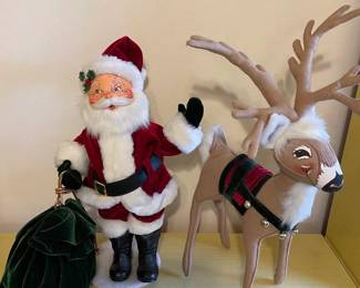 Lot 086-TOY: Annalee Large Santa & Reindeer