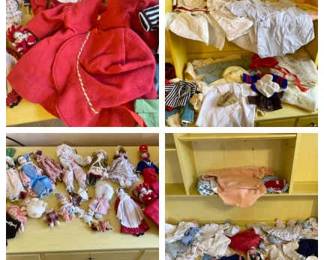 Lot 064-TOY: Vintage Baby & Doll Clothes and Dolls 