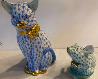 Herend Porcelain Cat and Mouse