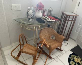 wicker rocking horse  childs  wicker rocking chair