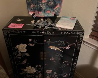 Black enamel Asian chest