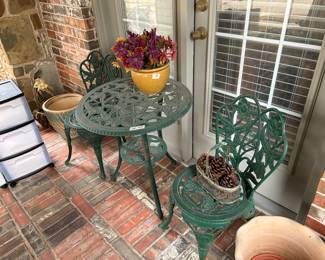 Metal patio set