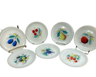 Lot of 11 Westmoreland Fruit Plates Pear Plum Cherry Strawberry Raspberry Grape Apple 