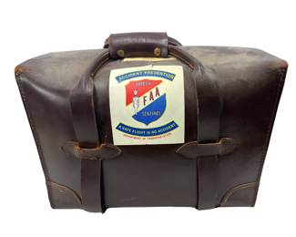 Vintage US Military Pilots Briefcase Leather Type VIII Brown Stock 8460-281-5253 US Property FAA Dec