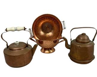 Kitchen Copper Strainers Antique Tea Pots Kettles