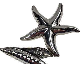 Kabana Sterling Hollow Starfish Brooch & BEAU 2 Peas in a Pod 925 Silver