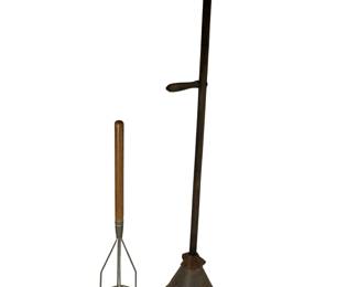 Antique Primitive Manual Clothes Washing Rapid Washer & Huge Potato Masher