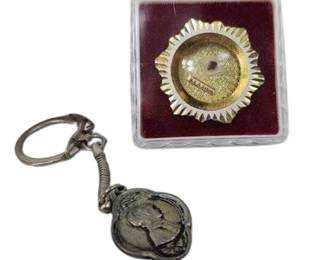Catholic Saint RELIC Bone Elizabeth Ann Bayley Seton in Box Crystal Window with COA + Keychain