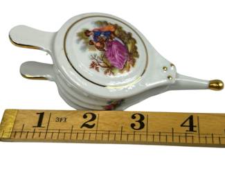 Limoges Trinket Porcelain Bellows Transferware Hollywood Regency Decor