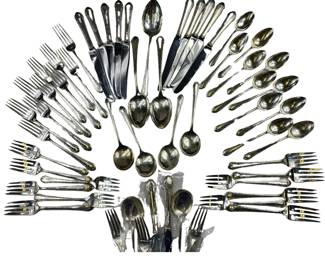 57 Pieces Alvin Chased Romantique Sterling Silver Flatware Set No Monograms