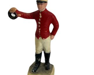 3.5" Vintage Metal Jockey Equestrian Figurine 21 Club Style Miniature Small