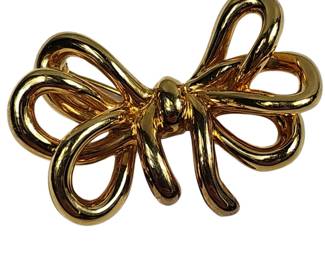 Vintage CARLA 14 KT Gold Bow Brooch Pin 3 Grams