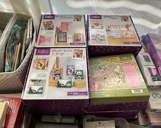 The cinch book binding tools. Plus stencils and crafting boxes!