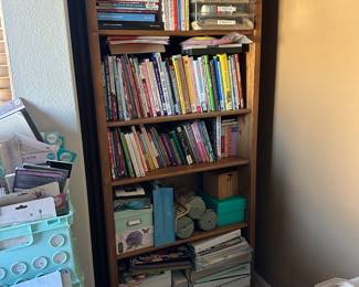nice wooden oak bookshelf!
