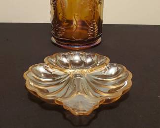 Vintage Indian Gold Iridescent Carnival Glass