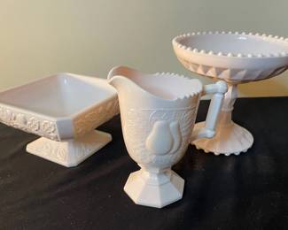 Vintage Pink Milk Glass Pieces