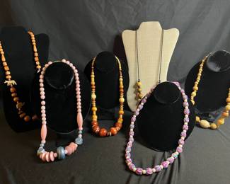 Vintage Chunky African Beaded Necklace Lot