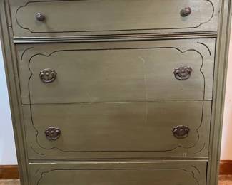 Vintage 4 Drawer Green Dresser