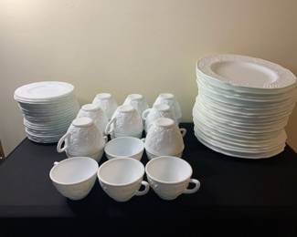 57 Piece Milk Glass Set